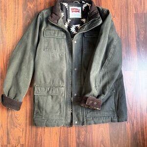 Levi's dark green chore coat